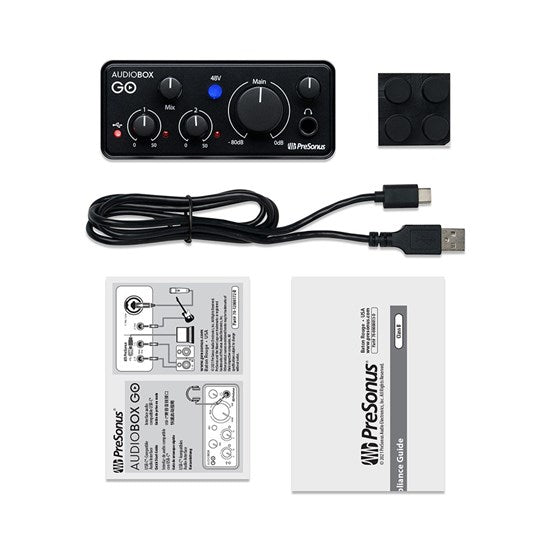PreSonus Audio Box Go - Ultra-Compact Mobile 2x2 USB-C Audio Interface (Black)