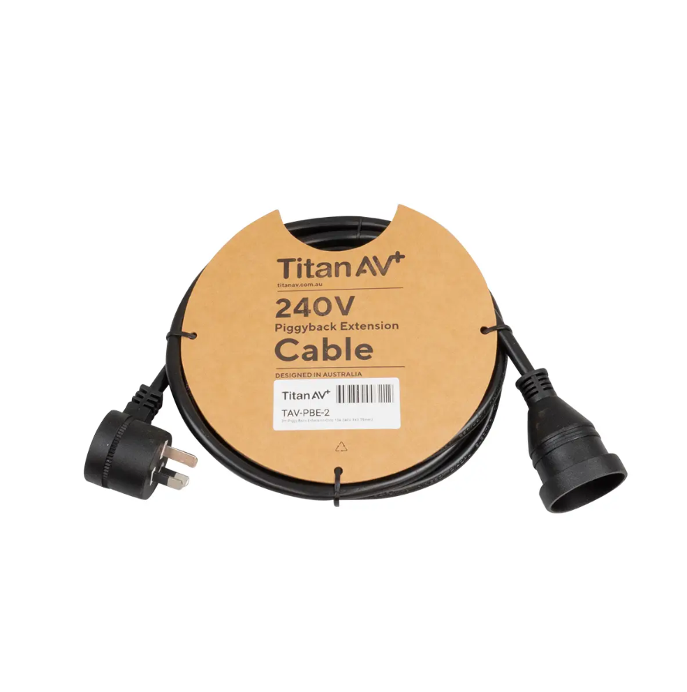 Titan AV 2m Extension Cord with Piggy Back Plug