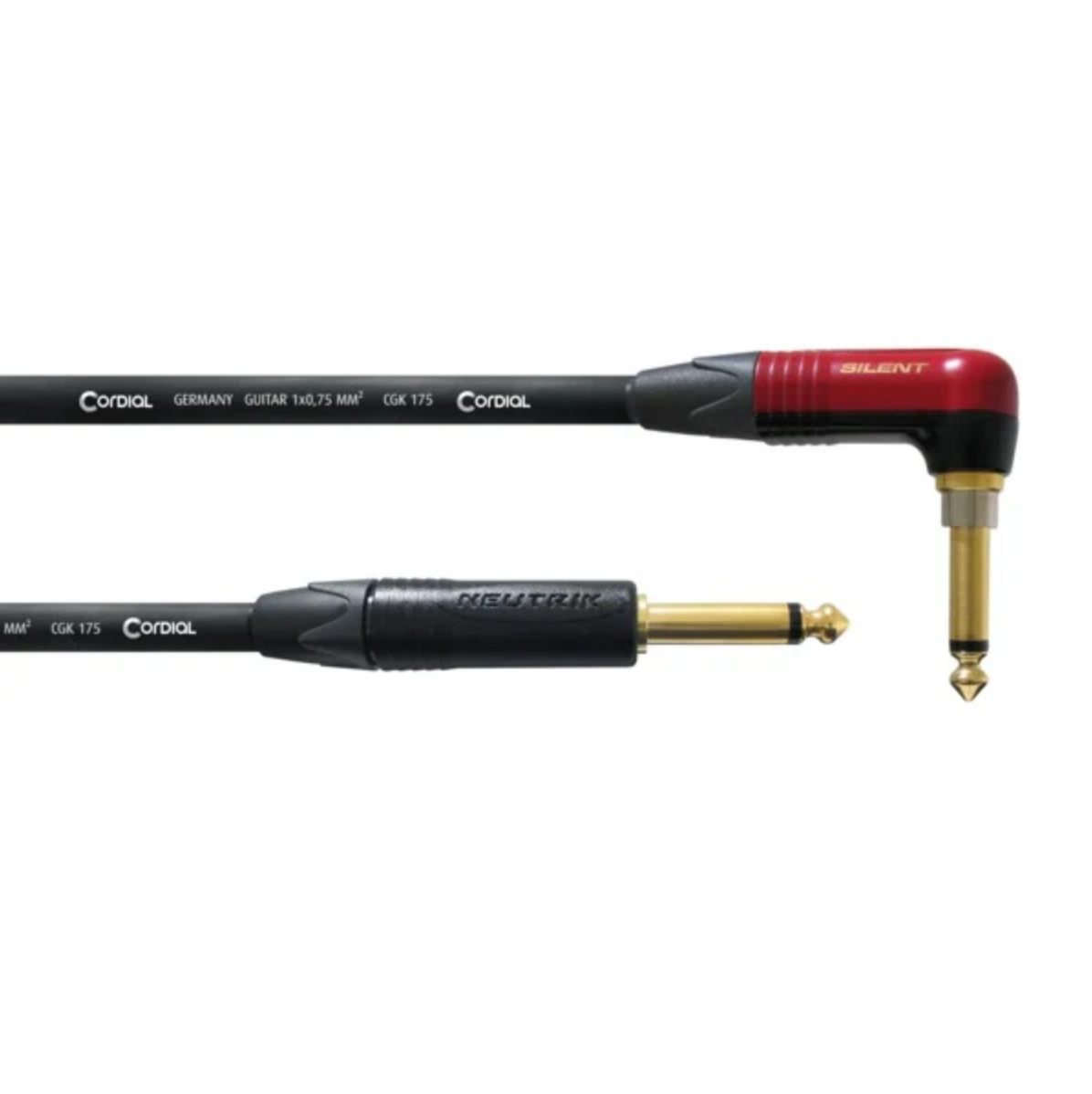 Cordial CSI3RP-SILENT Instrument and Guitar Cable (6.3 Right Angled to 6.3mm)